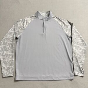 FootJoy Quarter Zip Pullover Mens Medium Gray Camo Golf Stretch Athletic